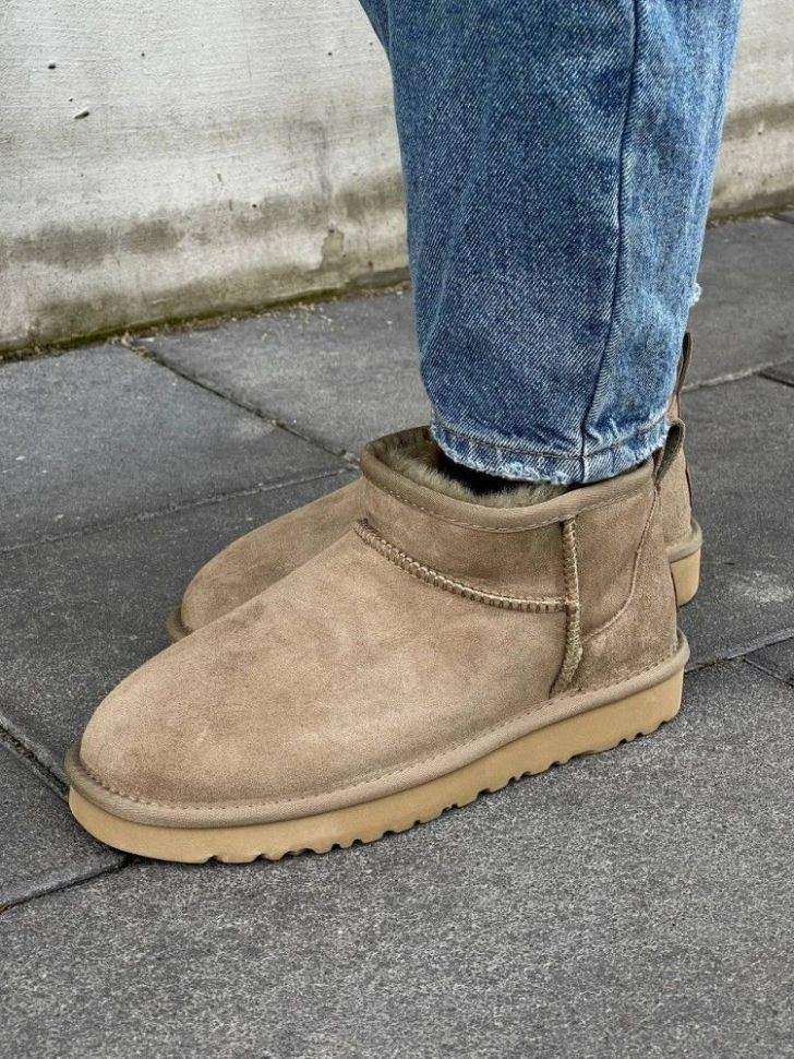 Жіночі UGG Ультра Міні Хакі Замшеві Classic Ultra Mini Khaki Suede — фото 11