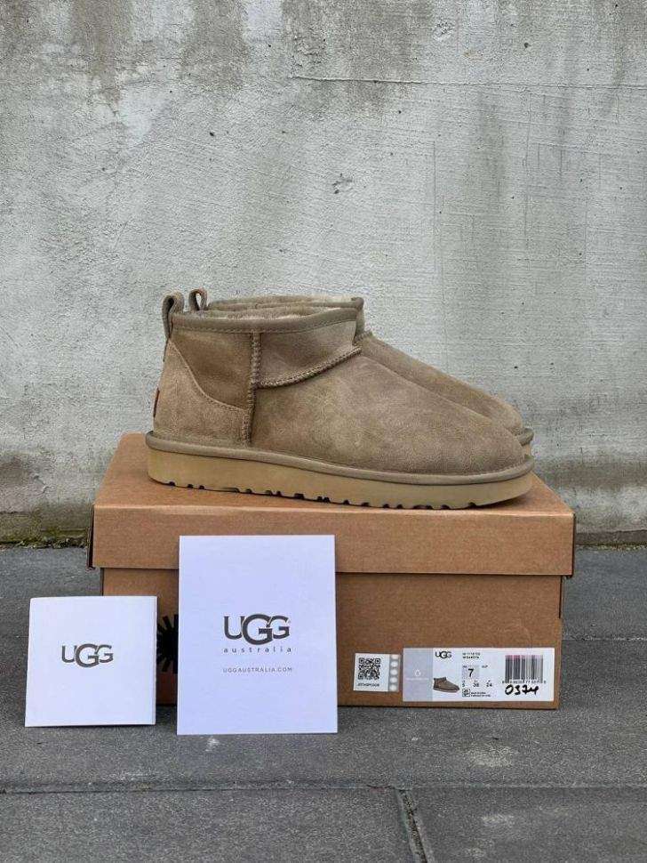 Жіночі UGG Ультра Міні Хакі Замшеві Classic Ultra Mini Khaki Suede — фото 12