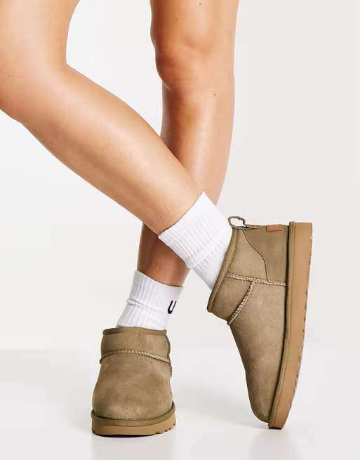 Жіночі UGG Ультра Міні Хакі Замшеві Classic Ultra Mini Khaki Suede — фото 5