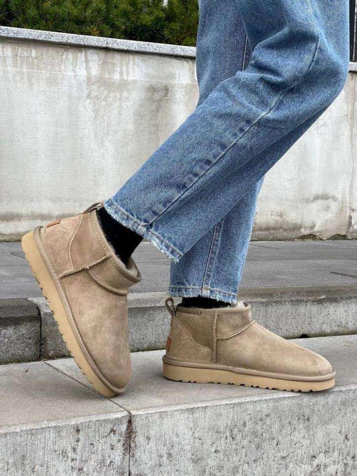 Жіночі UGG Ультра Міні Хакі Замшеві Classic Ultra Mini Khaki Suede — фото 7