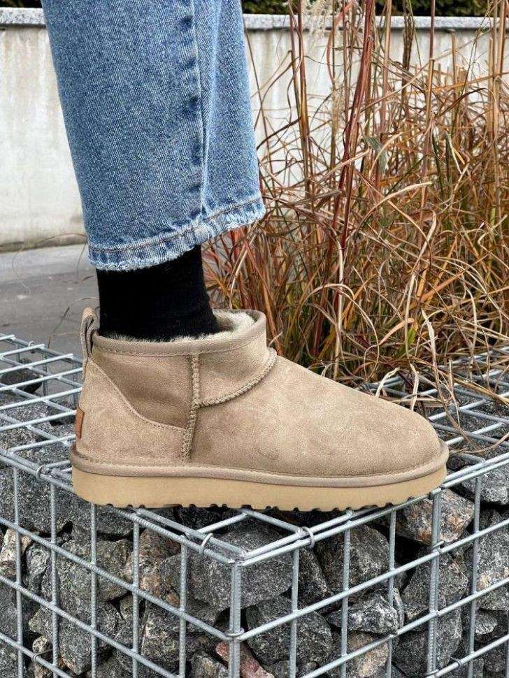 Жіночі UGG Ультра Міні Хакі Замшеві Classic Ultra Mini Khaki Suede — фото 8
