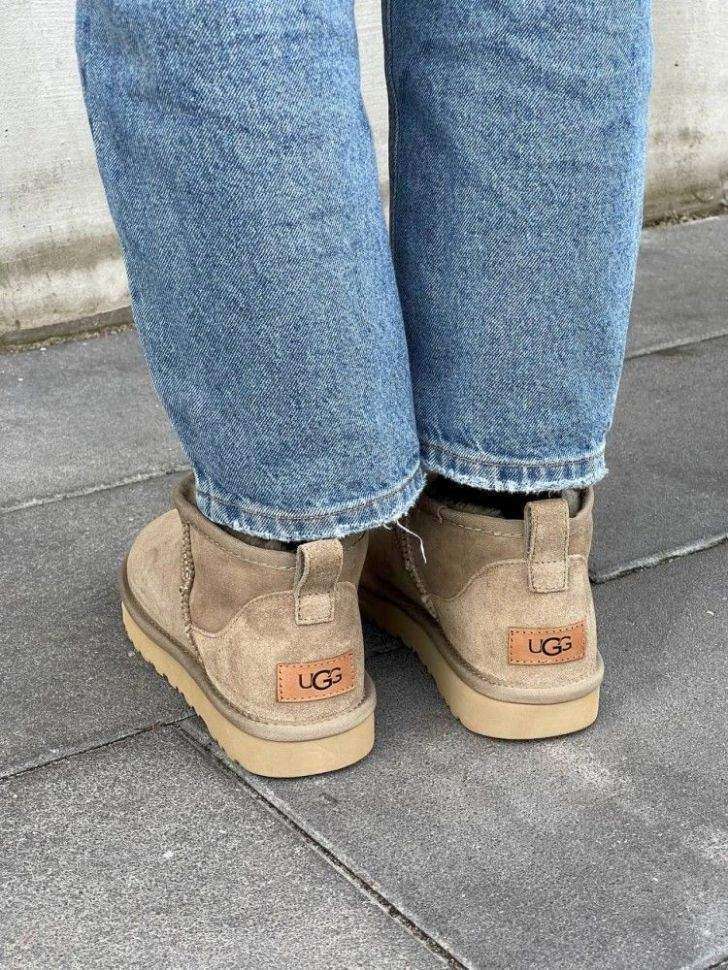 Жіночі UGG Ультра Міні Хакі Замшеві Classic Ultra Mini Khaki Suede — фото 9