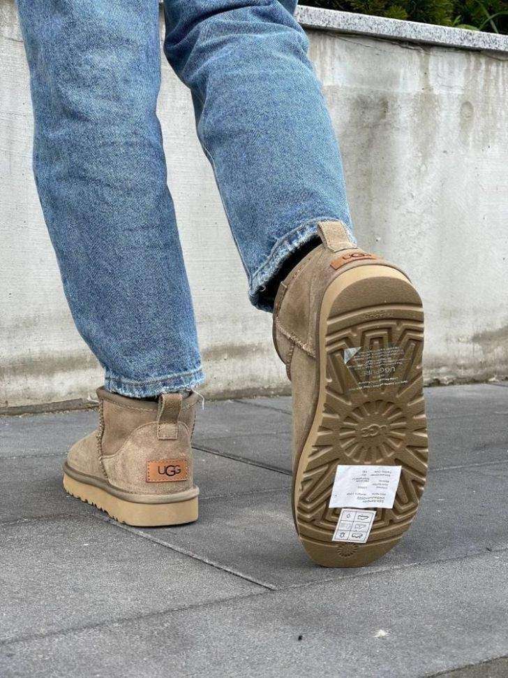Жіночі UGG Ультра Міні Хакі Замшеві Classic Ultra Mini Khaki Suede — фото 10