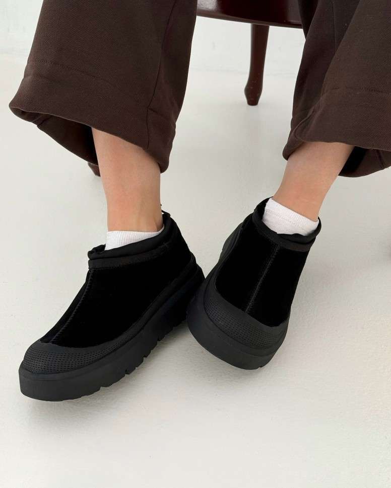 Жіночі UGG Гібрид Сліппер Тасман Ультра Міні Чорні Прорезинені Tasman Hybrid Black — фото 11