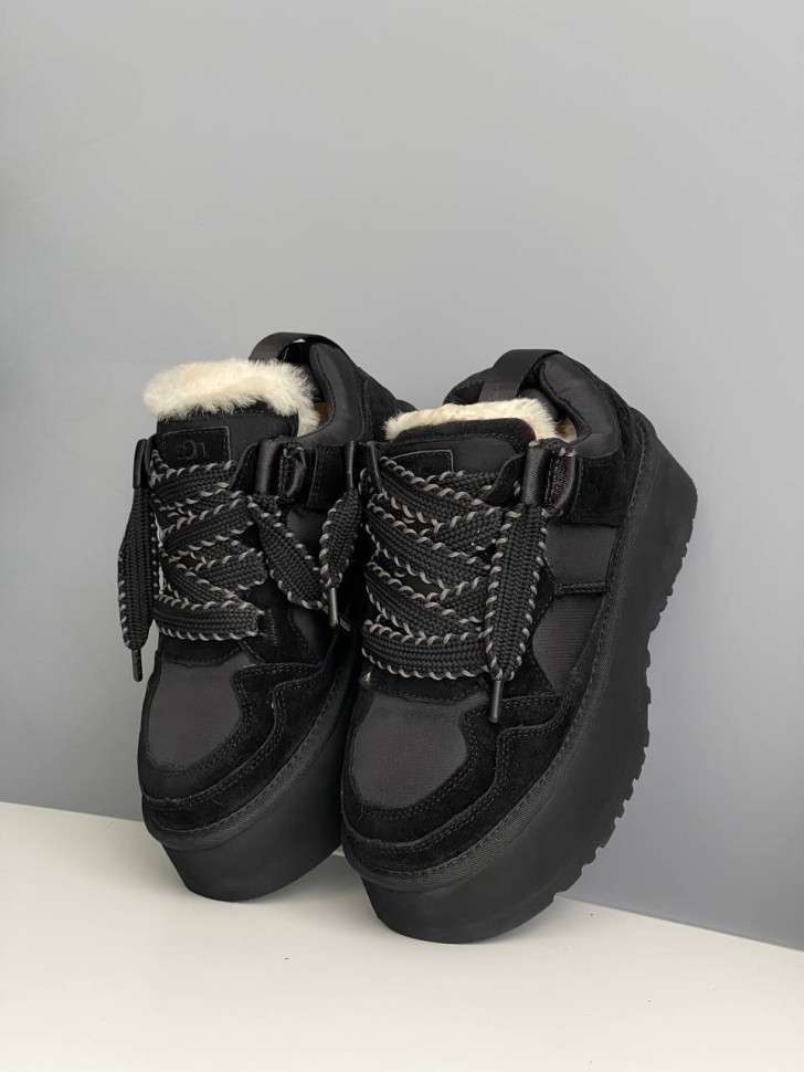 Жіночі UGG Астромел Кросівки Зимові Замшеві Чорні Astromel Black FUR — фото 4
