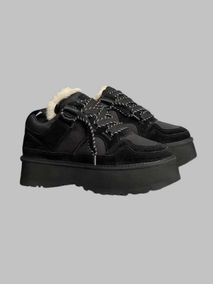 Жіночі UGG Астромел Кросівки Зимові Замшеві Чорні Astromel Black FUR — фото 7