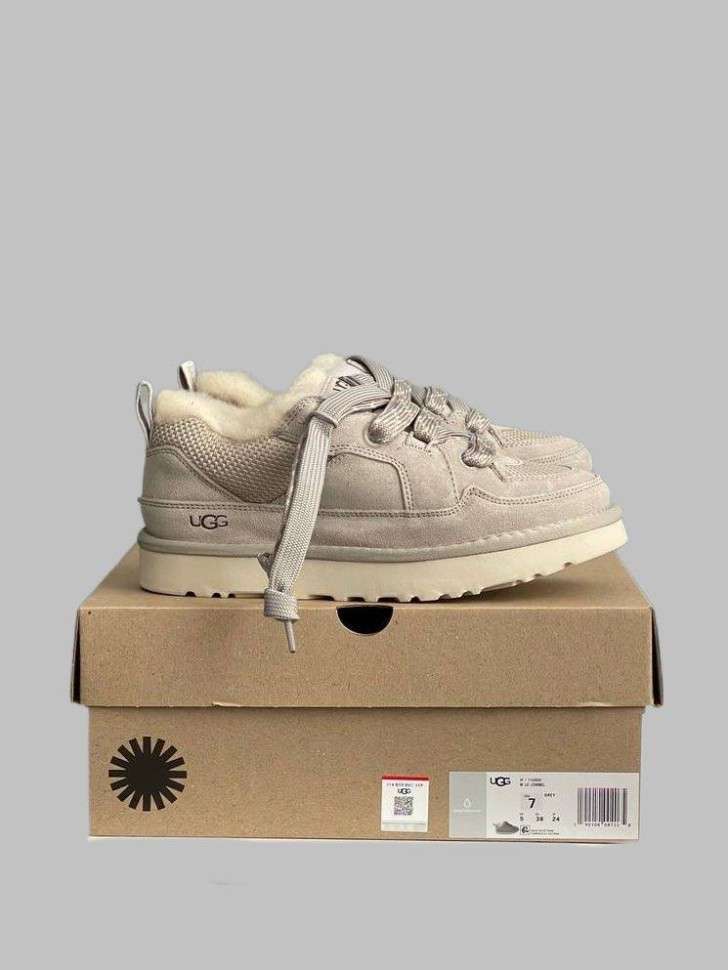 Жіночі UGG Низькі Кросівки Зимові Замшеві Сірі Lo Lowmel Grey — фото 9