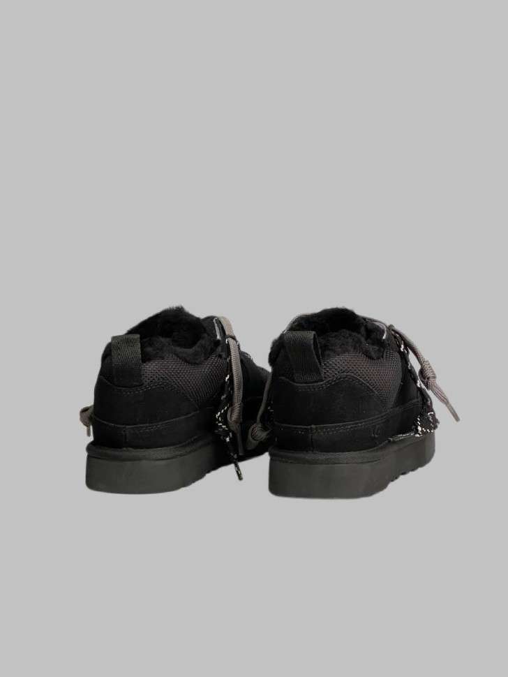 Жіночі UGG Низькі Кросівки Зимові Замшеві Чорні Lo Lowmel Black — фото 2