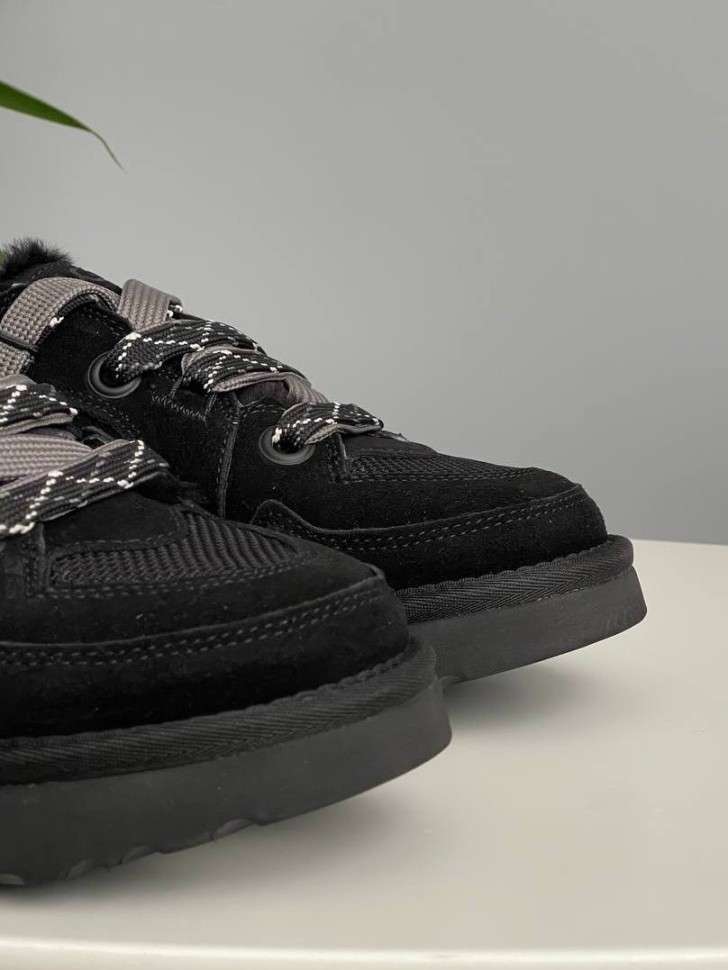 Жіночі UGG Низькі Кросівки Зимові Замшеві Чорні Lo Lowmel Black — фото 3