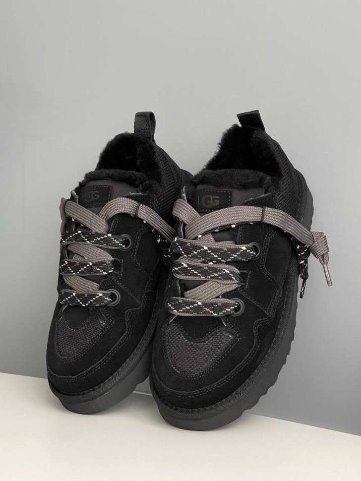Жіночі UGG Низькі Кросівки Зимові Замшеві Чорні Lo Lowmel Black — фото 6