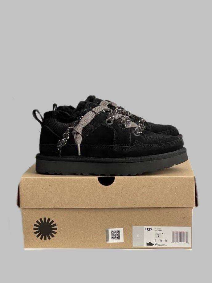 Жіночі UGG Низькі Кросівки Зимові Замшеві Чорні Lo Lowmel Black — фото 7