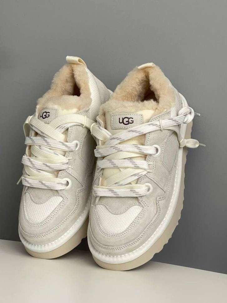 Жіночі UGG Низькі Кросівки Зимові Замшеві Світло Сірі Lo Lowmel Light Grey — фото 2