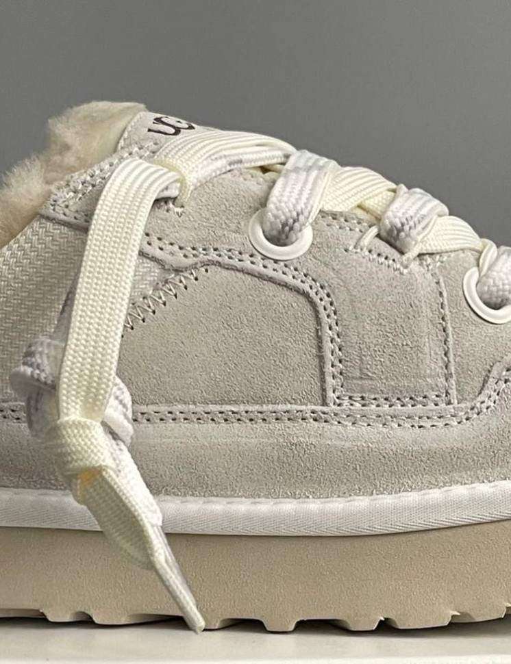 Жіночі UGG Низькі Кросівки Зимові Замшеві Світло Сірі Lo Lowmel Light Grey — фото 5