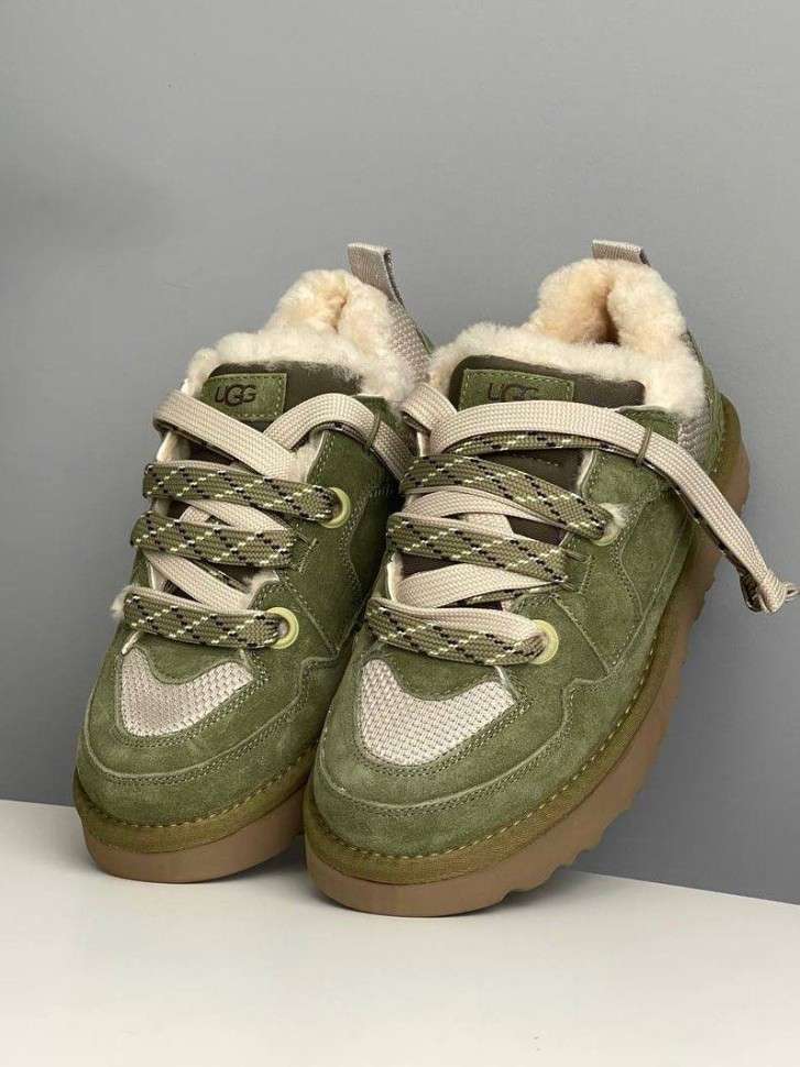Жіночі UGG Низькі Кросівки Зимові Замшеві Зелені Lo Lowmel Muted Brass — фото 3
