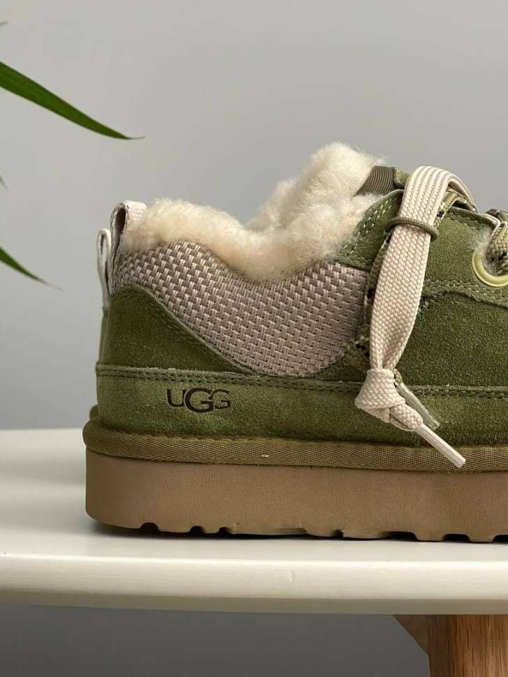 Жіночі UGG Низькі Кросівки Зимові Замшеві Зелені Lo Lowmel Muted Brass — фото 4