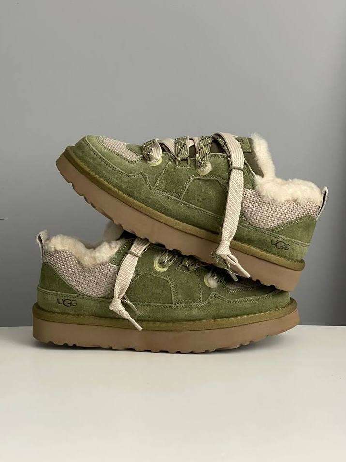Жіночі UGG Низькі Кросівки Зимові Замшеві Зелені Lo Lowmel Muted Brass — фото 6