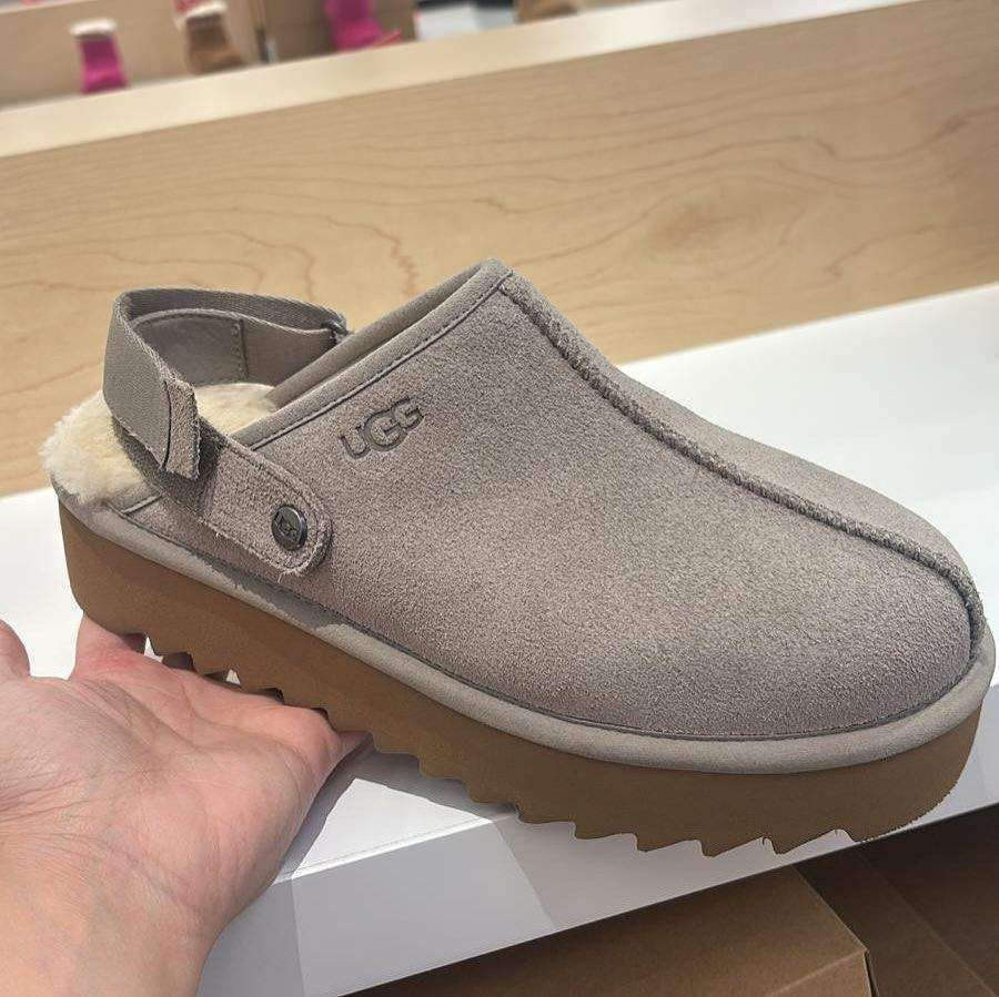 Жіночі UGG Ланах Сандалі Платформа Сірі Lanah Clog Grey Platform — фото 2