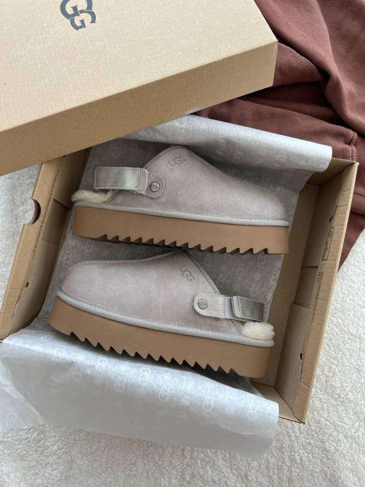 Жіночі UGG Ланах Сандалі Платформа Сірі Lanah Clog Grey Platform — фото 4