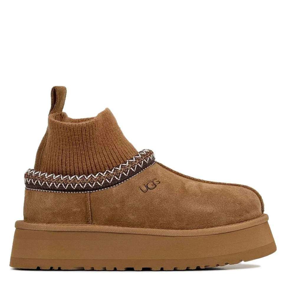 Жіночі UGG Тазз Вязані Сліппер Ультра Міні Платформа Помаранчеві Tazz Platform Knit - Chestnut — фото 1