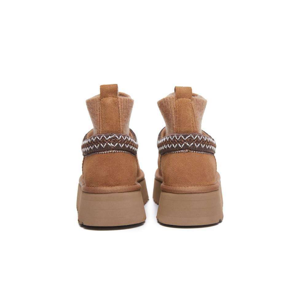 Жіночі UGG Тазз Вязані Сліппер Ультра Міні Платформа Помаранчеві Tazz Platform Knit - Chestnut — фото 3