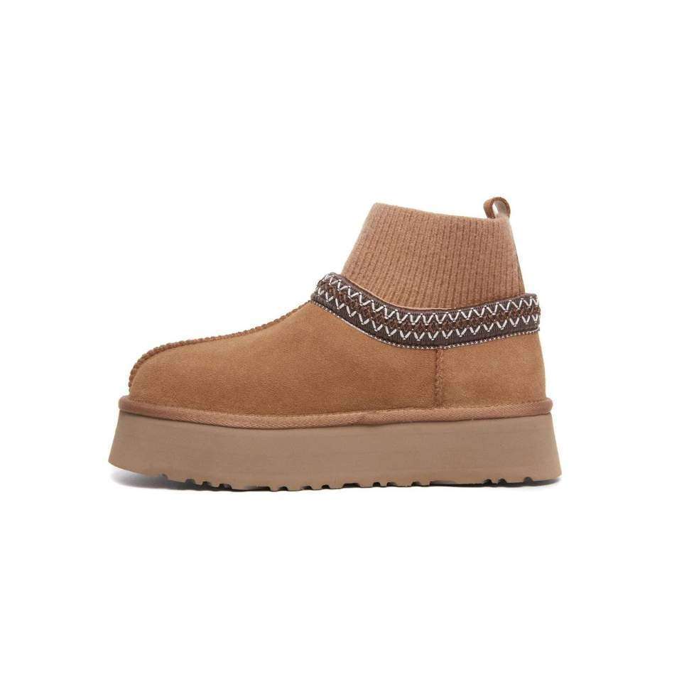 Жіночі UGG Тазз Вязані Сліппер Ультра Міні Платформа Помаранчеві Tazz Platform Knit - Chestnut — фото 4