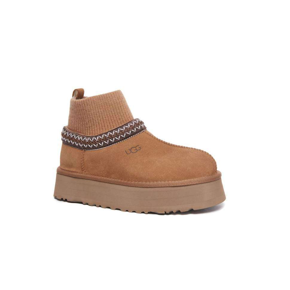 Жіночі UGG Тазз Вязані Сліппер Ультра Міні Платформа Помаранчеві Tazz Platform Knit - Chestnut — фото 7