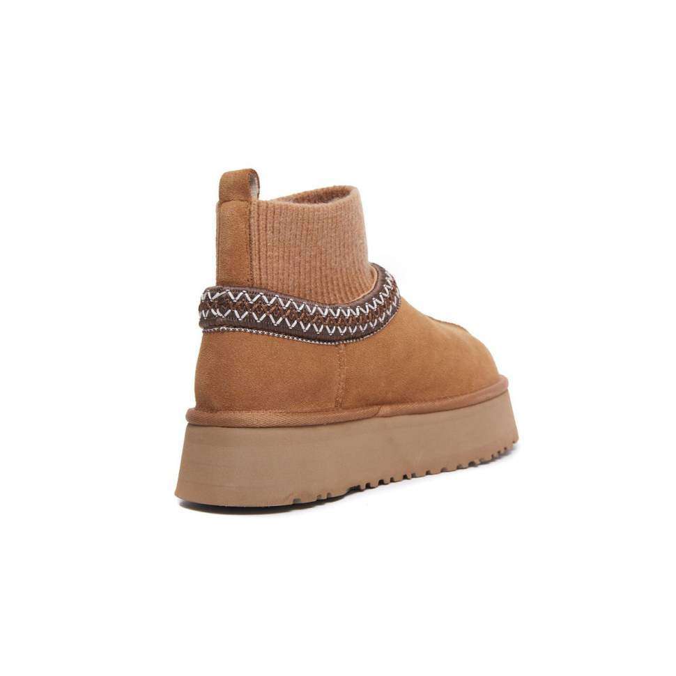 Жіночі UGG Тазз Вязані Сліппер Ультра Міні Платформа Помаранчеві Tazz Platform Knit - Chestnut — фото 8