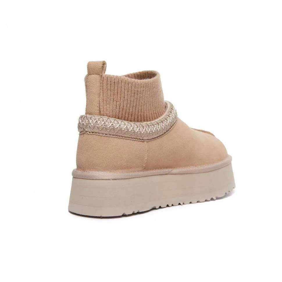 Жіночі UGG Тазз Вязані Сліппер Ультра Міні Платформа Бежеві Tazz Platform Knit Beige — фото 2