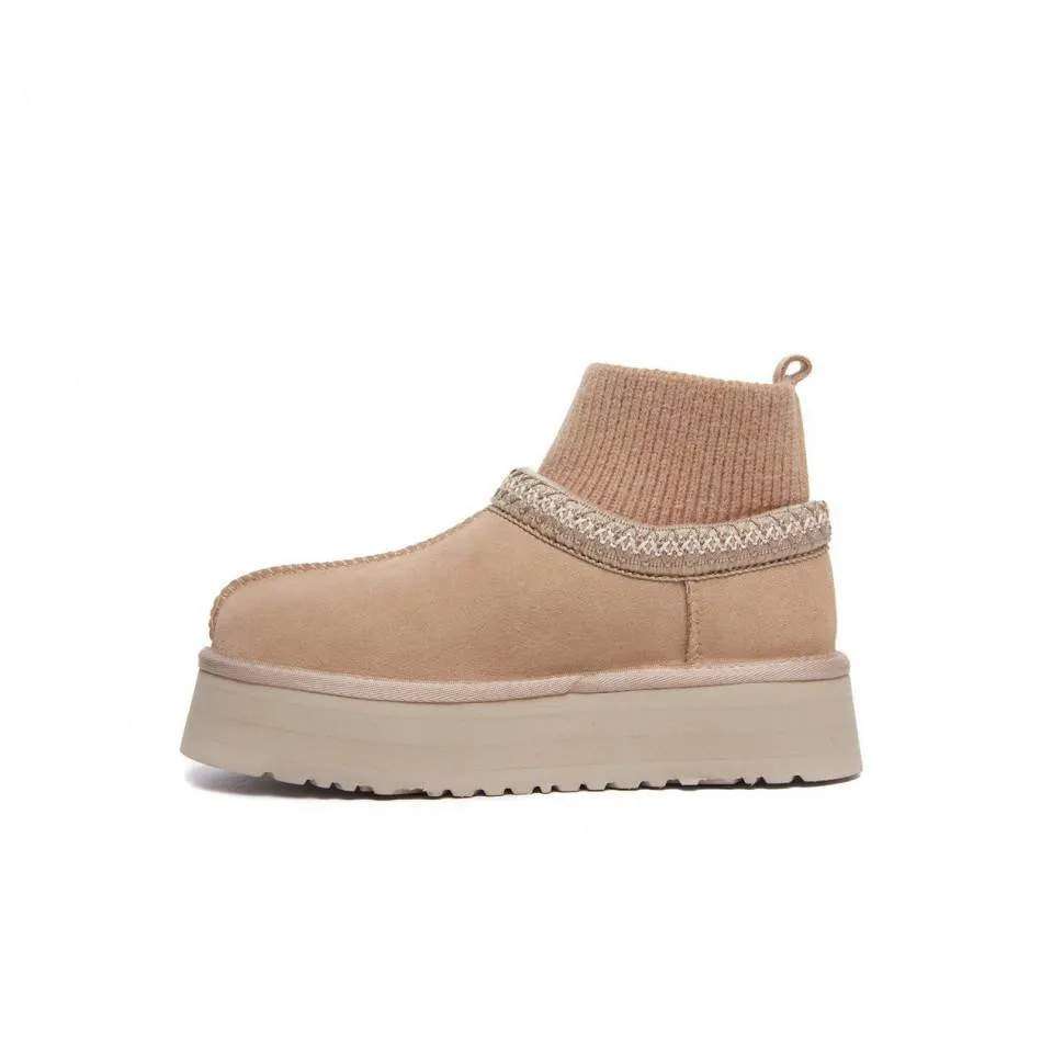 Жіночі UGG Тазз Вязані Сліппер Ультра Міні Платформа Бежеві Tazz Platform Knit Beige — фото 3