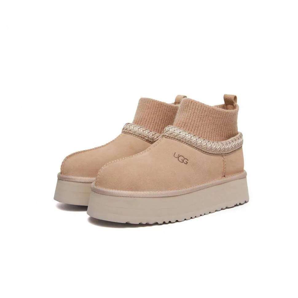 Жіночі UGG Тазз Вязані Сліппер Ультра Міні Платформа Бежеві Tazz Platform Knit Beige — фото 5