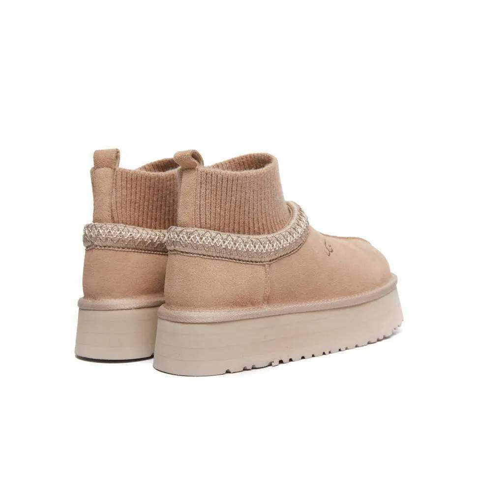 Жіночі UGG Тазз Вязані Сліппер Ультра Міні Платформа Бежеві Tazz Platform Knit Beige — фото 8