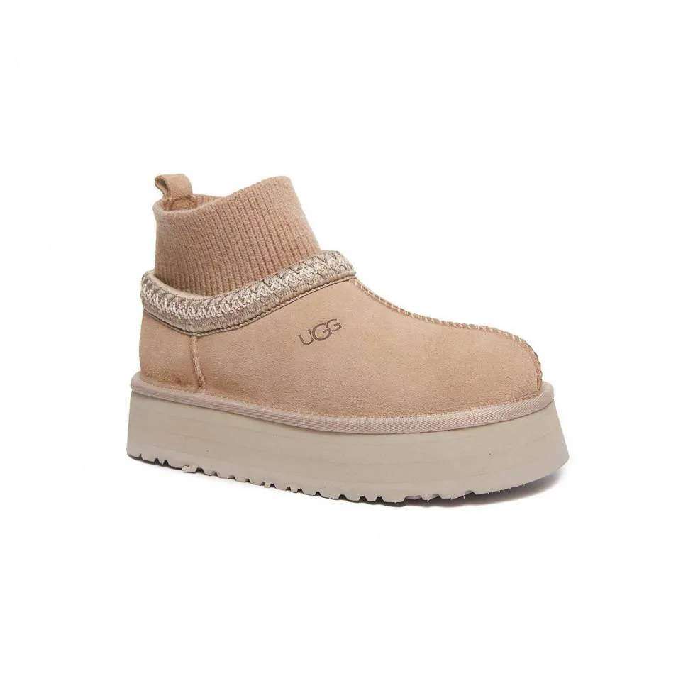 Жіночі UGG Тазз Вязані Сліппер Ультра Міні Платформа Бежеві Tazz Platform Knit Beige — фото 9