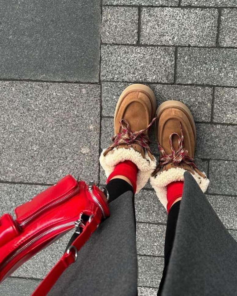 Жіночі UGG Платформа Замша Помаранчеві Funkarra Platform Chestnut — фото 6
