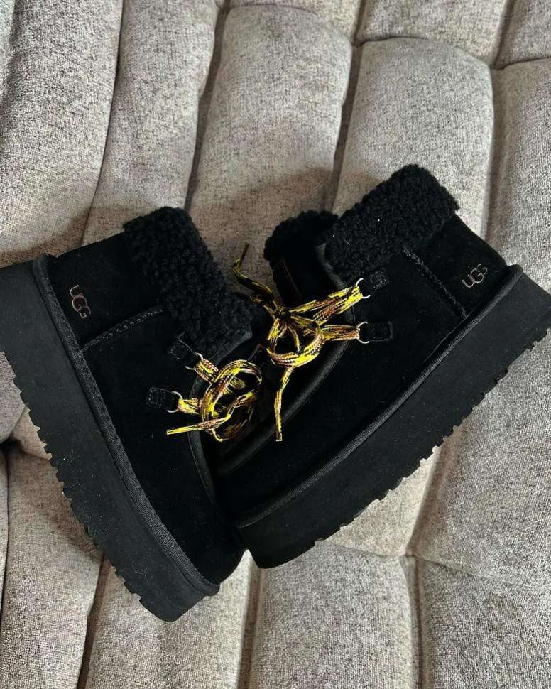 Жіночі UGG Платформа Замша Чорні Funkarra Platform Black — фото 8
