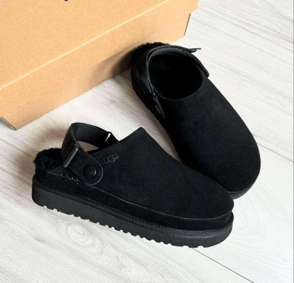 Жіночі UGG Шльопанці Сандалі Чорні Замшеві Goldenstar Clog Black — фото 7