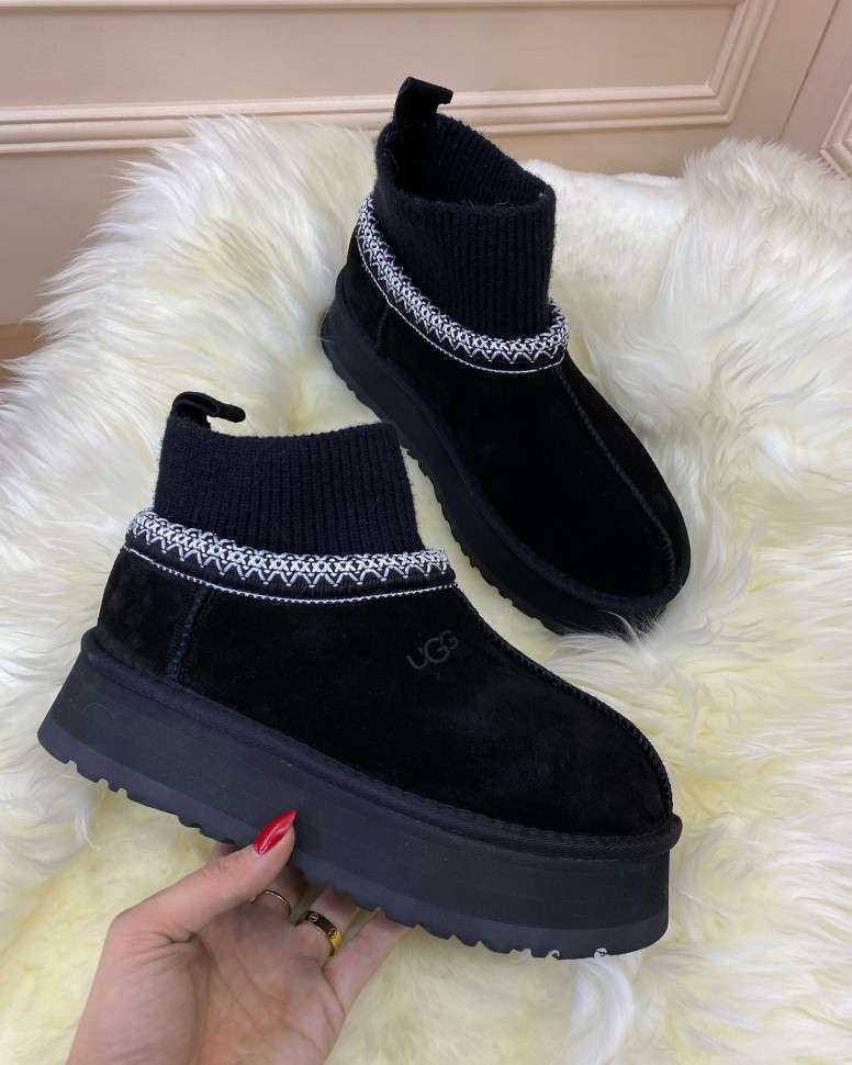 Жіночі UGG Тазз Вязані Сліппер Ультра Міні Платформа Чорні Tazz Platform Knit Black — фото 10