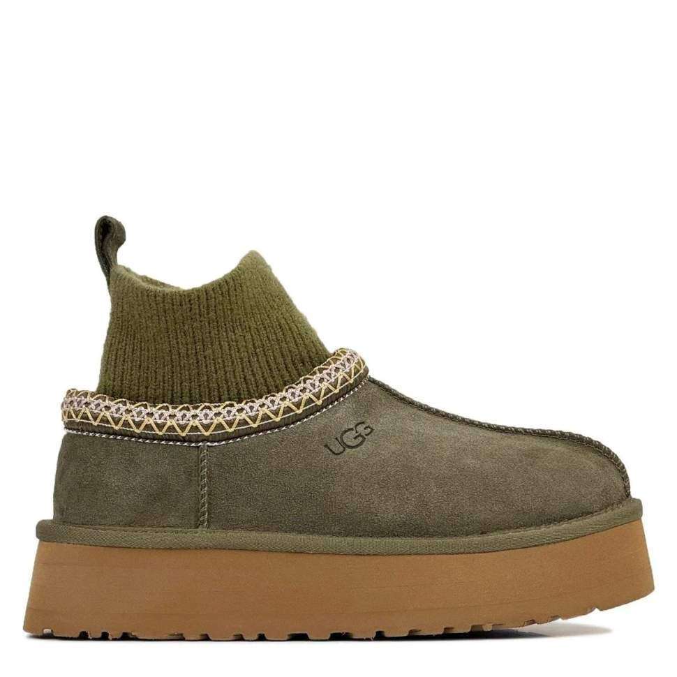 Жіночі UGG Тазз Вязані Сліппер Ультра Міні Платформа Хакі Tasman Platform Sock Khaki — фото 1