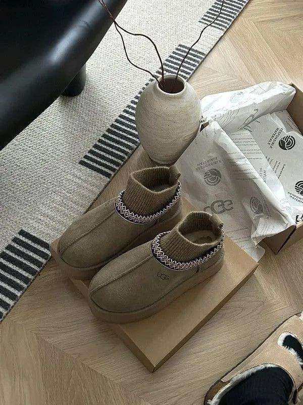 Жіночі UGG Тазз Вязані Сліппер Ультра Міні Платформа Хакі Tasman Platform Sock Khaki — фото 2