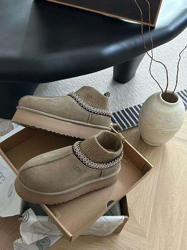 Жіночі UGG Тазз Вязані Сліппер Ультра Міні Платформа Хакі Tasman Platform Sock Khaki — фото 5