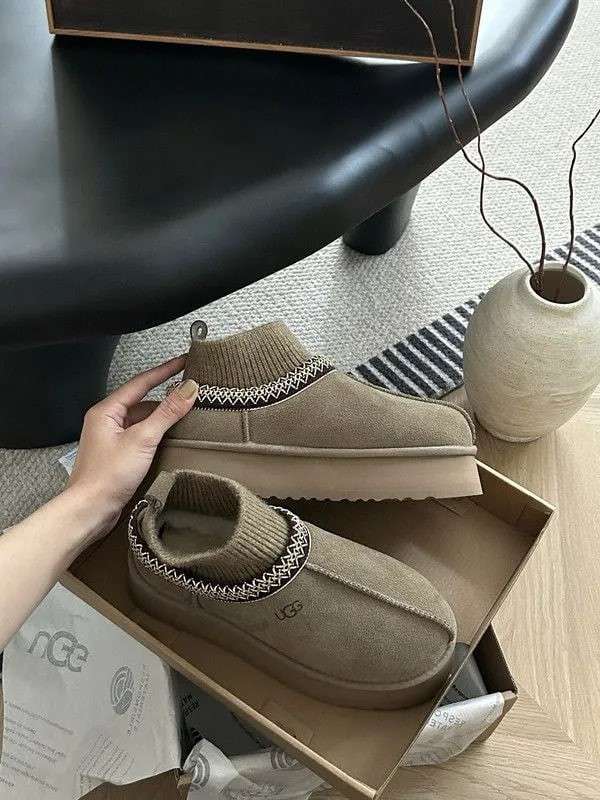Жіночі UGG Тазз Вязані Сліппер Ультра Міні Платформа Хакі Tasman Platform Sock Khaki — фото 6