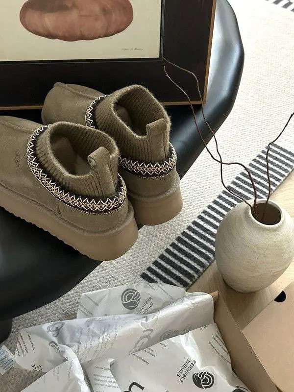 Жіночі UGG Тазз Вязані Сліппер Ультра Міні Платформа Хакі Tasman Platform Sock Khaki — фото 8