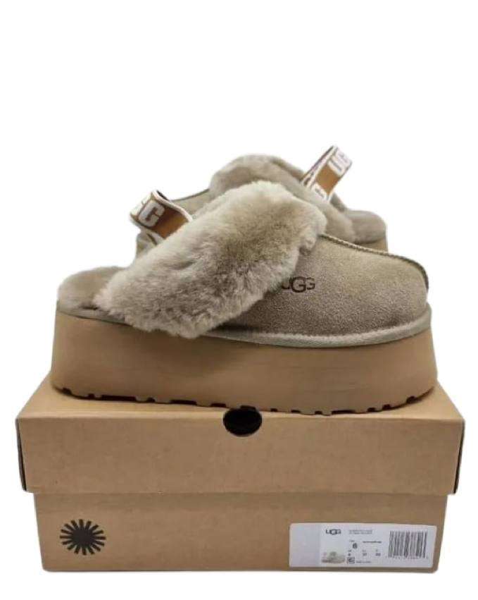 Жіночі UGG Сандалі Платформа Хакі Замша Funkette Slippers Platform TAUPE