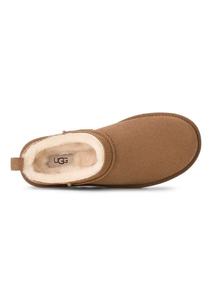 Жіночі UGG Мікро Помаранчеві Замшеві Classic Micro Boot Chectnut Suede — фото 4