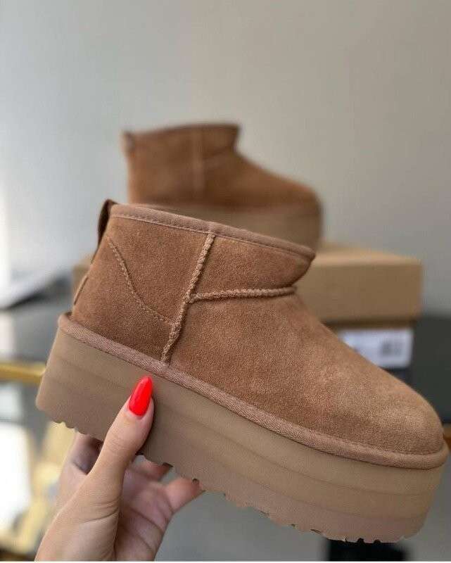 Жіночі UGG Ультра Міні Платформа Помаранчеві Classic Ultra Mini Platform Chestnut Suede — фото 11