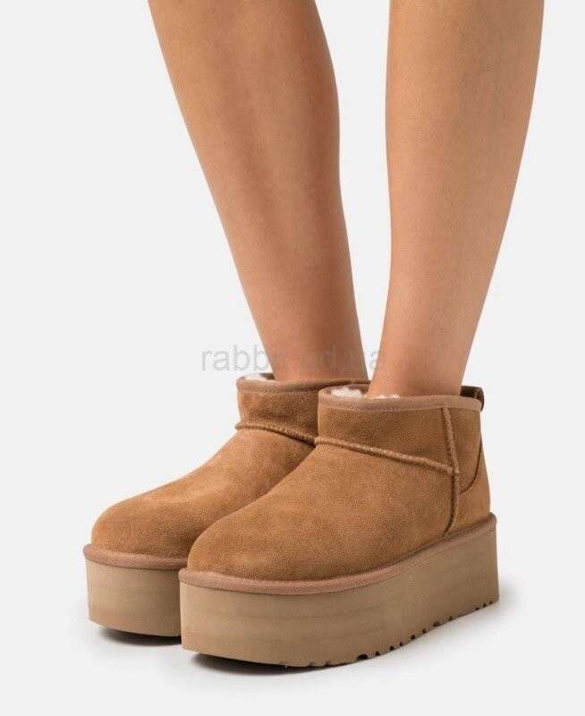 Жіночі UGG Ультра Міні Платформа Помаранчеві Classic Ultra Mini Platform Chestnut Suede — фото 12