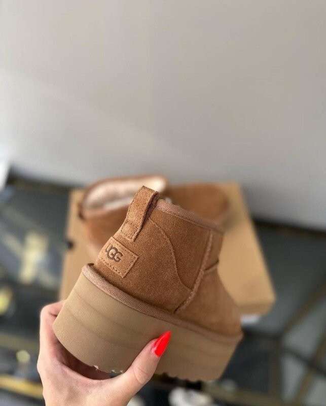 Жіночі UGG Ультра Міні Платформа Помаранчеві Classic Ultra Mini Platform Chestnut Suede — фото 7