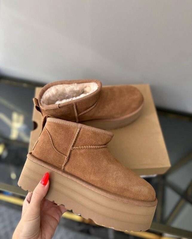 Жіночі UGG Ультра Міні Платформа Помаранчеві Classic Ultra Mini Platform Chestnut Suede — фото 9