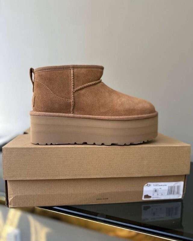 Жіночі UGG Ультра Міні Платформа Помаранчеві Classic Ultra Mini Platform Chestnut Suede — фото 10