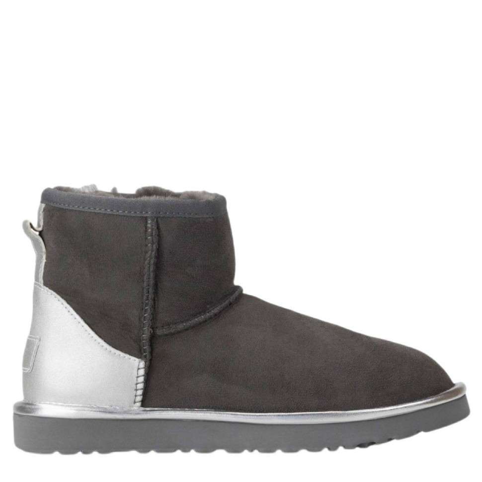 Жіночі UGG Міні Сірі Замша Металлік Classic Mini Grey Chromium