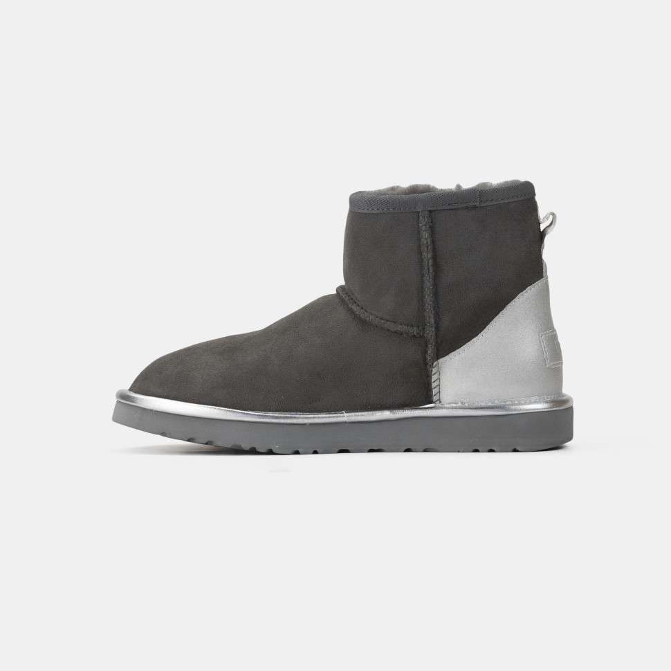 Жіночі UGG Міні Сірі Замша Металлік Classic Mini Grey Chromium — фото 3